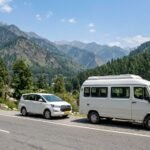 Innova Crysta and Tempo Traveller parked side by side for comparison